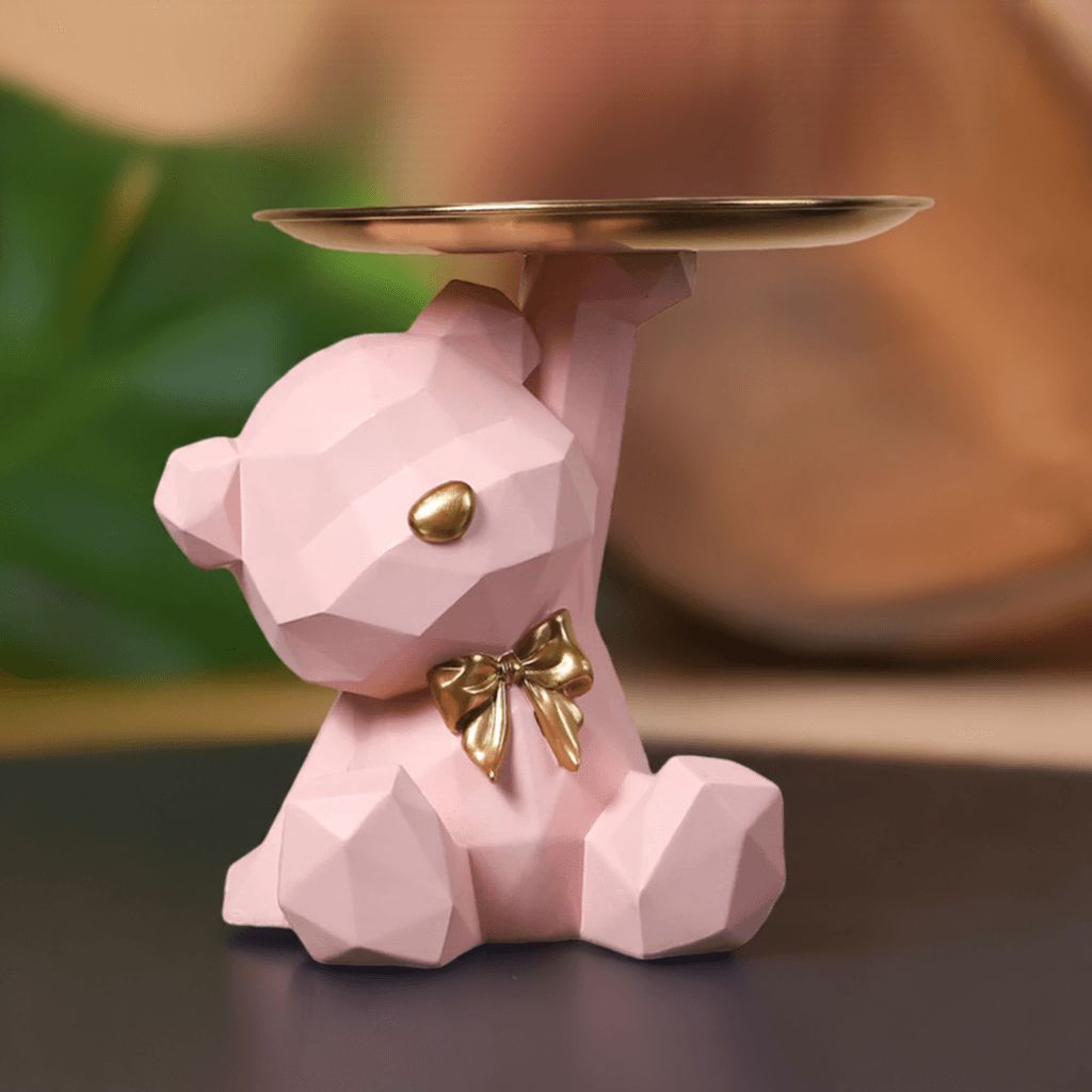 Stilvoll und Praktisch: Geometrische Bärenfigur als Deko und Ablagefläsche - Chicami